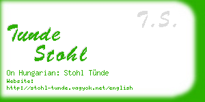 tunde stohl business card